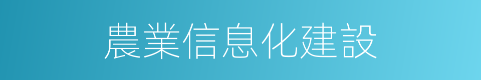 農業信息化建設的同義詞