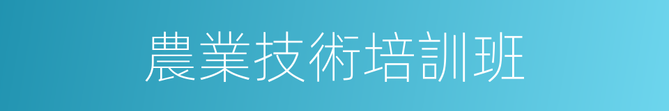 農業技術培訓班的同義詞