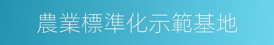 農業標準化示範基地的同義詞