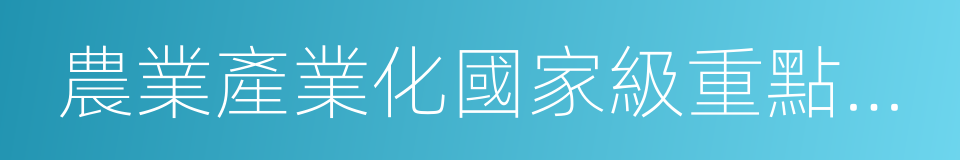 農業產業化國家級重點龍頭企業的同義詞