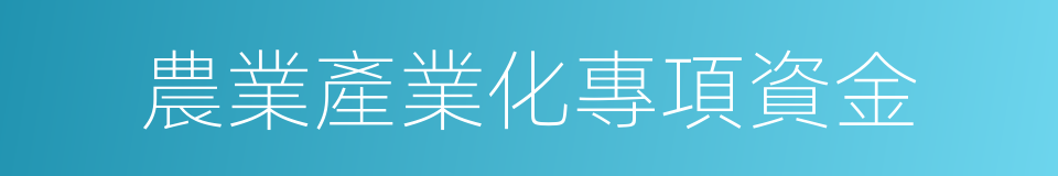 農業產業化專項資金的同義詞