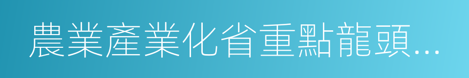 農業產業化省重點龍頭企業的同義詞