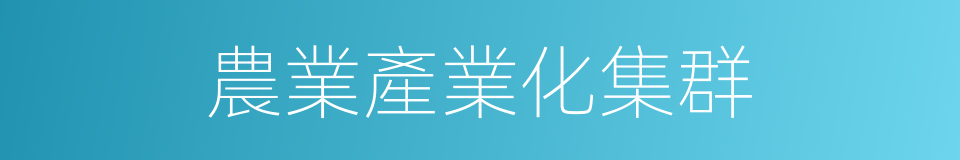 農業產業化集群的同義詞