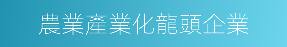 農業產業化龍頭企業的同義詞