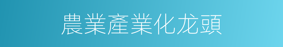 農業產業化龙頭的同義詞