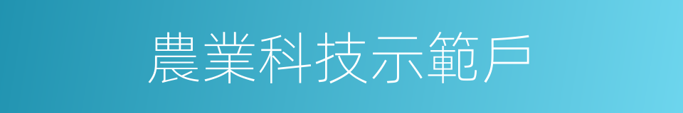 農業科技示範戶的同義詞