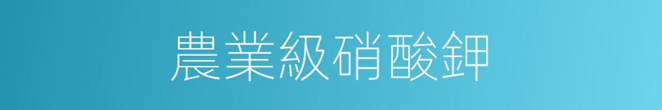 農業級硝酸鉀的同義詞