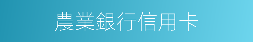 農業銀行信用卡的同義詞