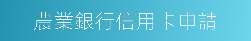 農業銀行信用卡申請的同義詞