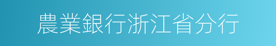 農業銀行浙江省分行的同義詞