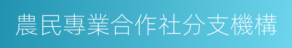 農民專業合作社分支機構的同義詞