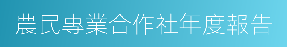 農民專業合作社年度報告的同義詞