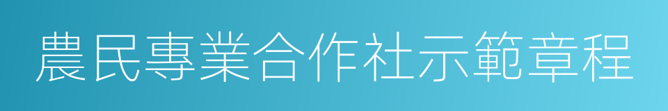 農民專業合作社示範章程的同義詞