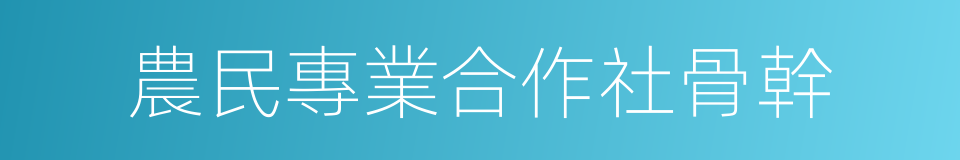 農民專業合作社骨幹的同義詞