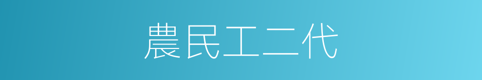 農民工二代的同義詞