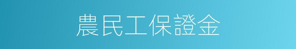 農民工保證金的同義詞