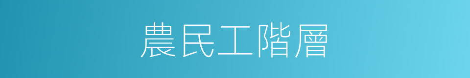 農民工階層的同義詞