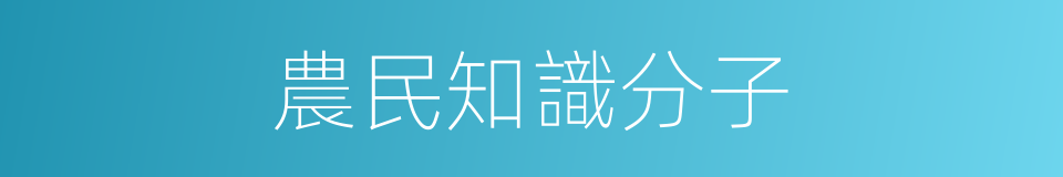 農民知識分子的同義詞