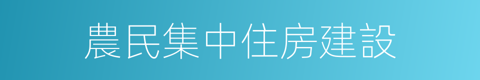 農民集中住房建設的同義詞