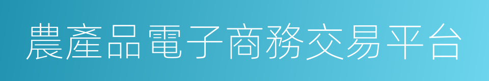 農產品電子商務交易平台的同義詞