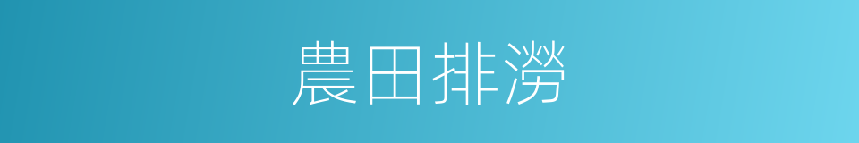 農田排澇的同義詞