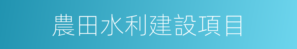 農田水利建設項目的同義詞
