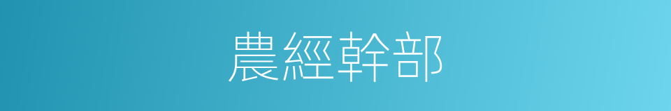 農經幹部的同義詞