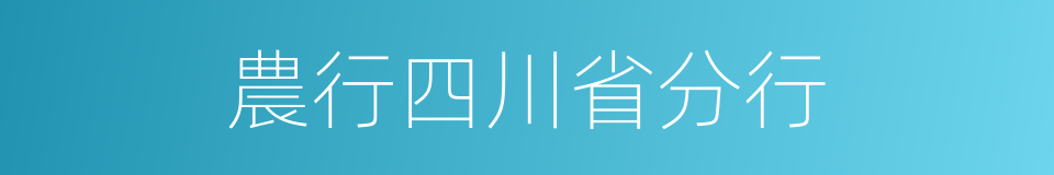 農行四川省分行的同義詞