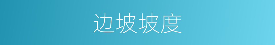 边坡坡度的同义词