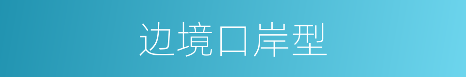 边境口岸型的同义词