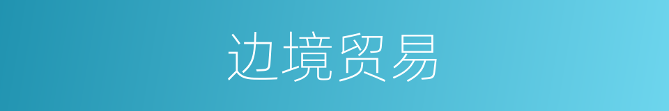 边境贸易的同义词