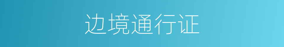 边境通行证的同义词