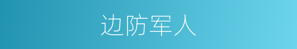 边防军人的同义词