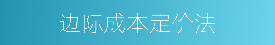 边际成本定价法的同义词