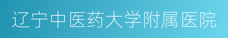 辽宁中医药大学附属医院的同义词