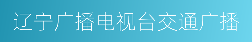 辽宁广播电视台交通广播的同义词