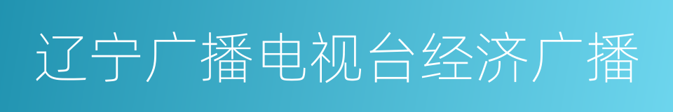 辽宁广播电视台经济广播的同义词