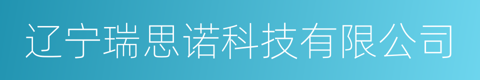 辽宁瑞思诺科技有限公司的同义词