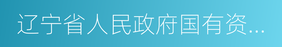 辽宁省人民政府国有资产监督管理委员会的同义词