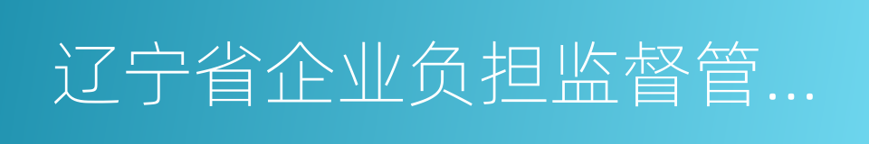 辽宁省企业负担监督管理规定的同义词