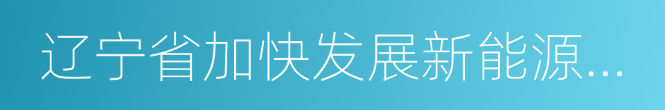 辽宁省加快发展新能源汽车的实施方案的同义词