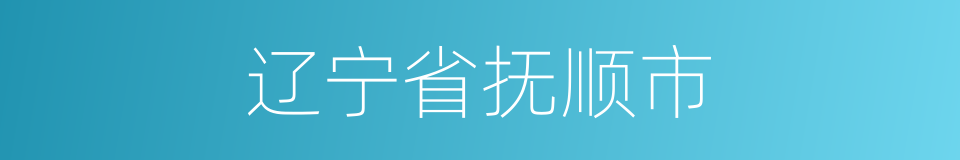 辽宁省抚顺市的同义词