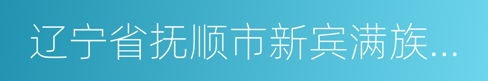 辽宁省抚顺市新宾满族自治县的同义词