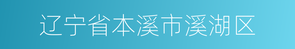 辽宁省本溪市溪湖区的同义词