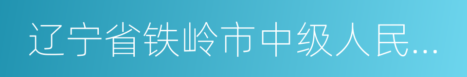 辽宁省铁岭市中级人民法院的同义词