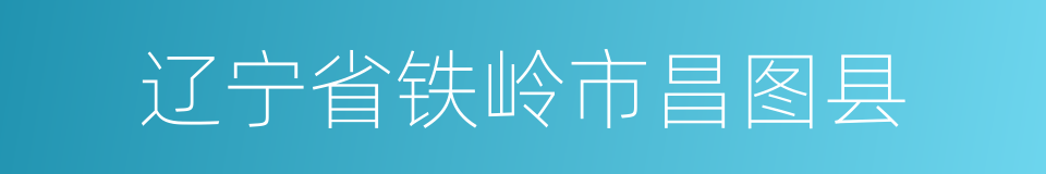 辽宁省铁岭市昌图县的同义词