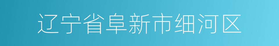 辽宁省阜新市细河区的同义词