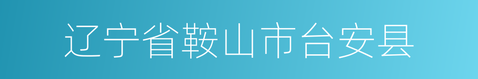 辽宁省鞍山市台安县的同义词