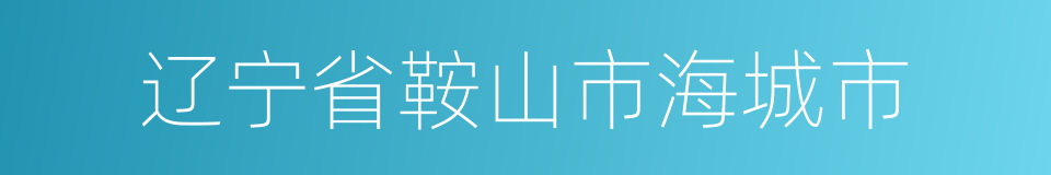 辽宁省鞍山市海城市的同义词