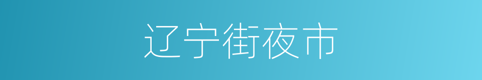 辽宁街夜市的同义词